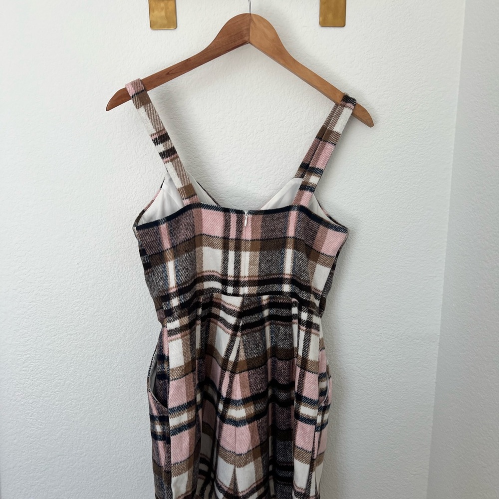 NWT Lulus Skort Order Pink and Cream Plaid Sleeveless Romper - Picture 5 of 6